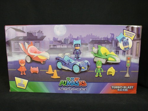 PJ Masks Turbo Blast Racers Ultimate Vehicle Set Catboy Owlette Gekko Nuevo 2019 - Imagen 8 de 12