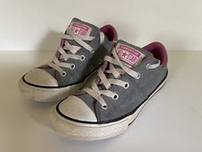 Converse All-Star Madison Jersey Youth Girl Sz 1 Athletic Sneaker Shoe Gray Pink