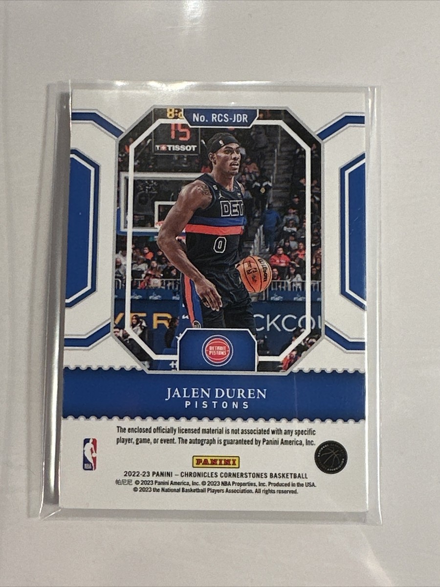 2022-23 Panini Chronicles Cornerstones Jalen Duren Rookie Patch 