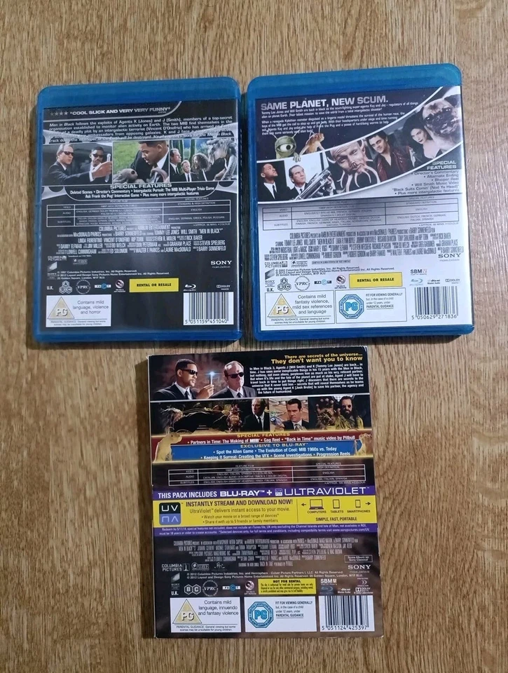 Men in Black 1 2 3 Trology Collection Blu-ray (2012) Tommy Lee Jones Will Smith - Image 2 of 2