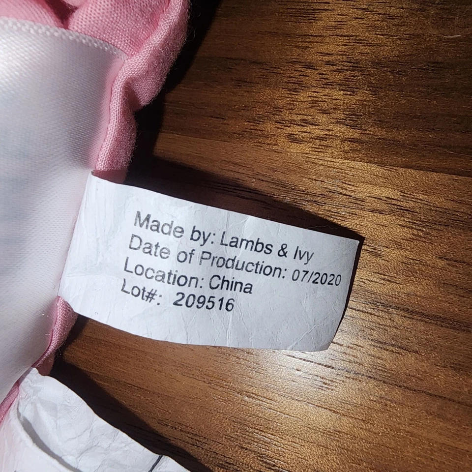 Lambs & Ivy 毛毯和婴儿床裙 Eloise 大象粉色灰色 33x42 新生儿婴儿 — 第 4/4 张图片