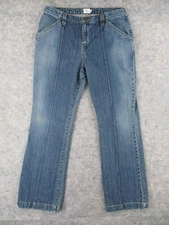 Calvin Klein Jeans Womens 12 Blue Denim Ankle Zip Ruched Seams Outdoors 32x33