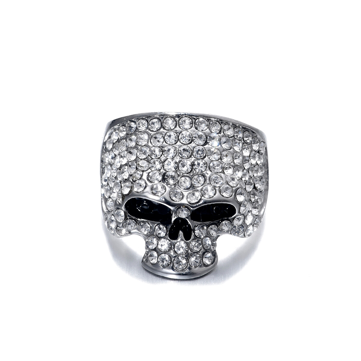 Anillo Calavera Cristal Chino Antrax Oro Roca Plata Negro
