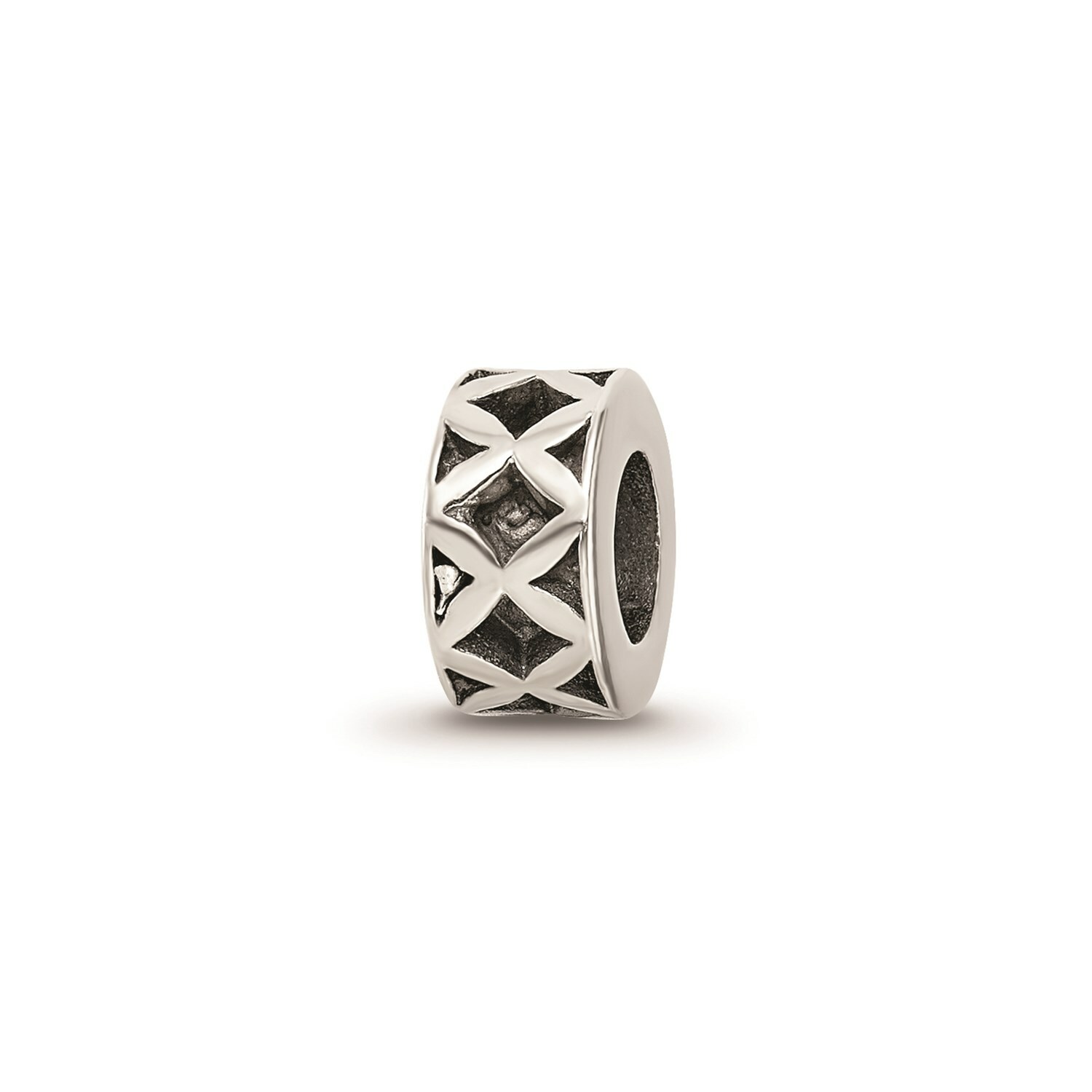 Reflection Beads Sterling Silver Antique Finish 'X' Pattern Spacer Bead ...