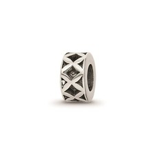 Reflection Beads Sterling Silver Antique Finish 'X' Pattern Spacer Bead