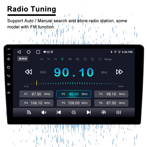 10.1" Android 12.0 Car Stereo Radio 2 DIN GPS Navi WIFI CarPlay Head Unit 2G+64G - Picture 7 of 14