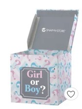 NEW Small Pink  Blue Gender Reveal Balloon Cardboard Box  Sign - Baby Party