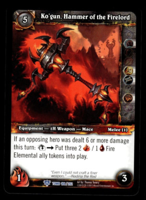 2012 World of Warcraft TCG: Tomb the Forgotten Ko'gun Hammer of the Firelord 188