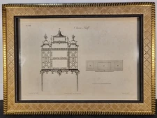 Thomas Chippendale original engraving from 1753 titled China Shelf