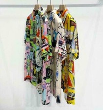 Camicia a maniche corte hawaiana Wacko Maria Jean-michel Basquiat Graffiti