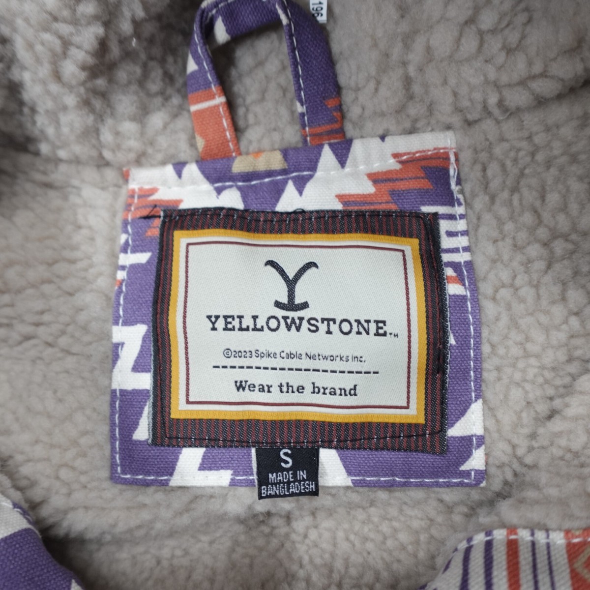 Yellowstone Dutton Ranch Aztec Tribal Full Zip Jacket Sherpa Lined