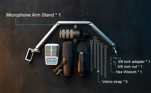 360° Microphone Arm Stand Suspension Boom Scissor Mic Stand for Shure SM7B - Picture 15 of 25