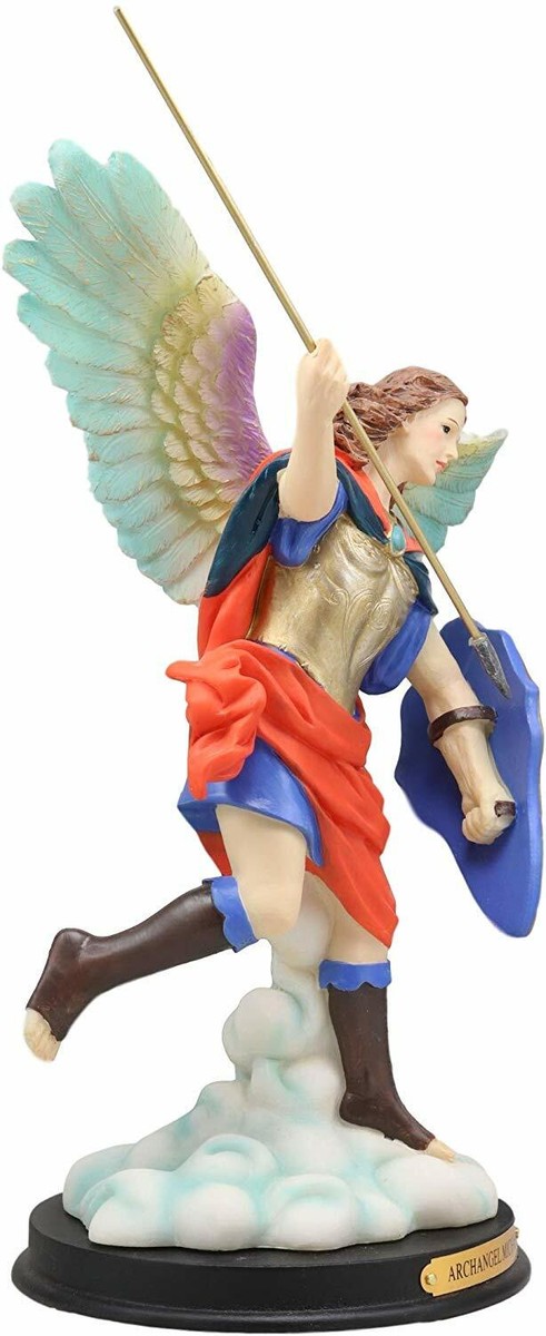 Catholic Colorful Archangel Saint Michael With Javelin Spear