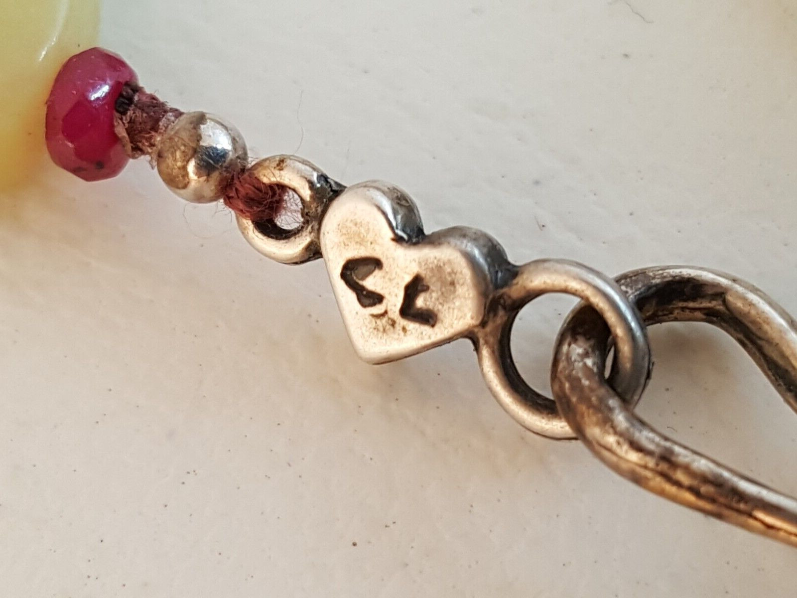 Pineapple jasper faceted ruby bead necklace artis… - image 9