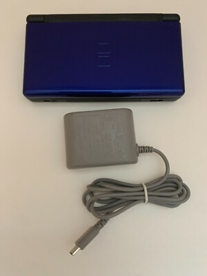 Nintendo DS Lite Console w/ Charger  Cobalt/Black - GOOD CONDITION
