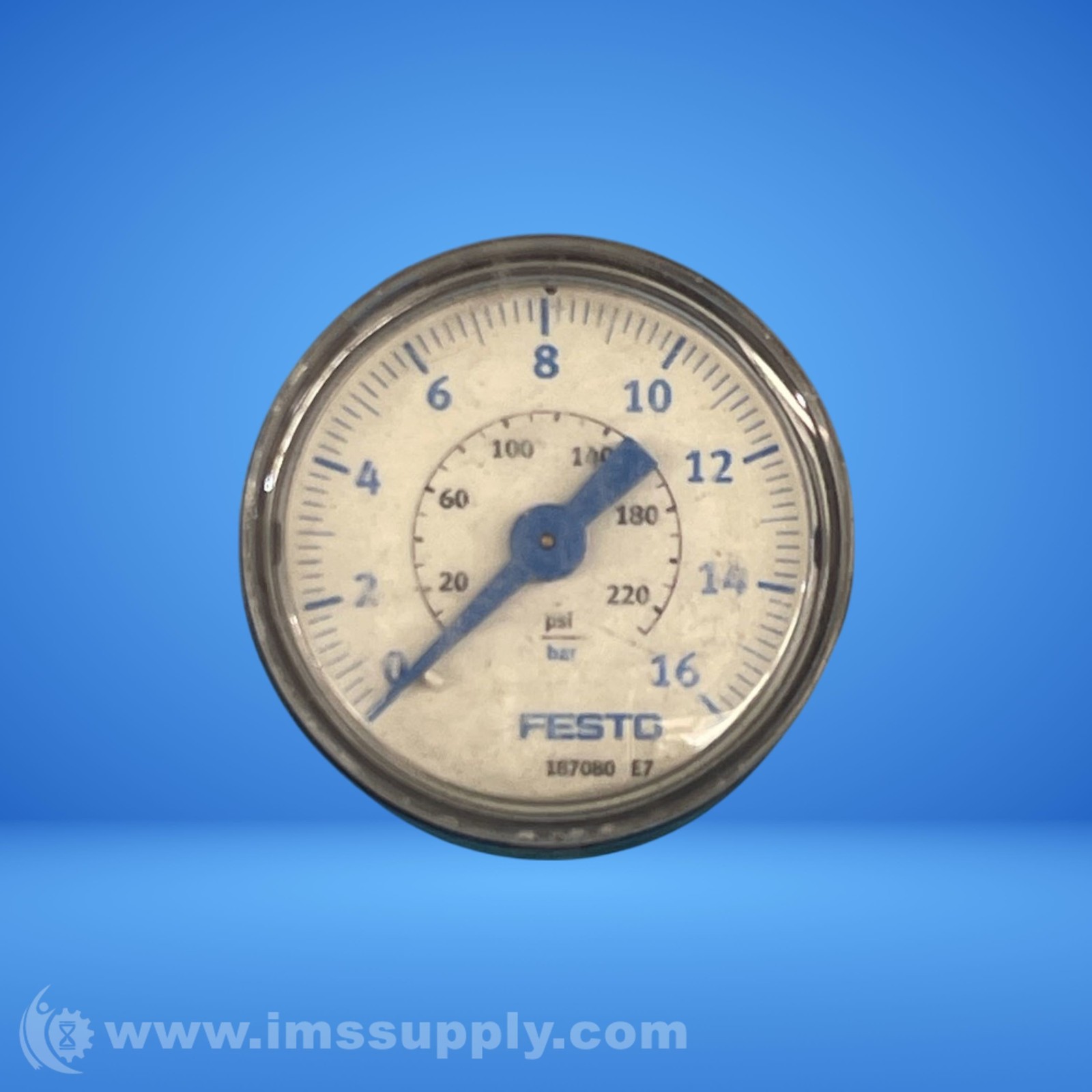 Festo 187080 Pressure Gauge, 0 to 16 bar Pressure USIP