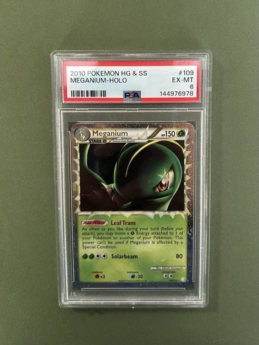 Pokemon Meganium Prime Holo 109 HeartGold SoulSilver PSA 6