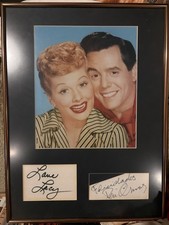 Lucille Ball & Desi Arnaz Framed In Glass Photo/Signatures 12x16 Authentication