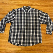 Mens Vintage Eddie Bauer Plaid Flannel Button Down Shirt Size XL Tall LS 90s