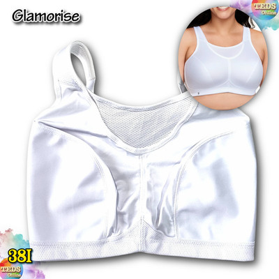 NWOT Glamorise Women's 38I No-Bounce Camisole Sports Wireless Bra 1066 White