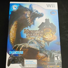 Capcom Monster Hunter Tri Nintendo Wii Bundle w/ Wii Classic Controller Pro T