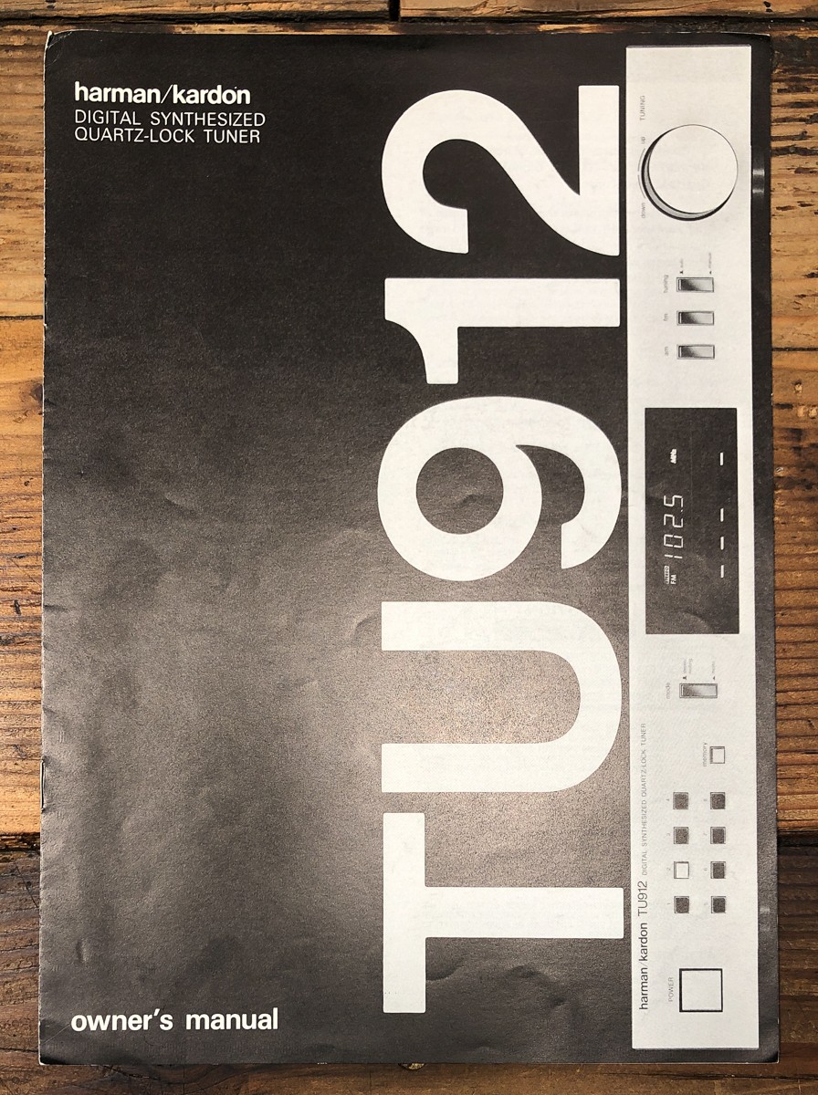 Harman Kardon HK TU912 TU-912 Tuner Owners / User Manual *Original*