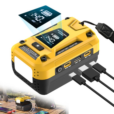 Portable Fast Charger for Dewalt 20V Battery Power Source USB-C USB-A Adapte