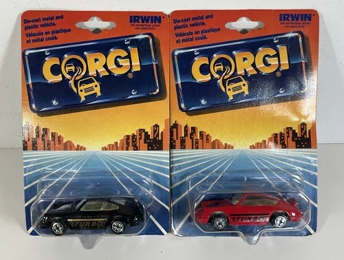 Vintage Corgi Porsche 911 Carerra Turbo Lot Of 2 On Sealed Card 1988