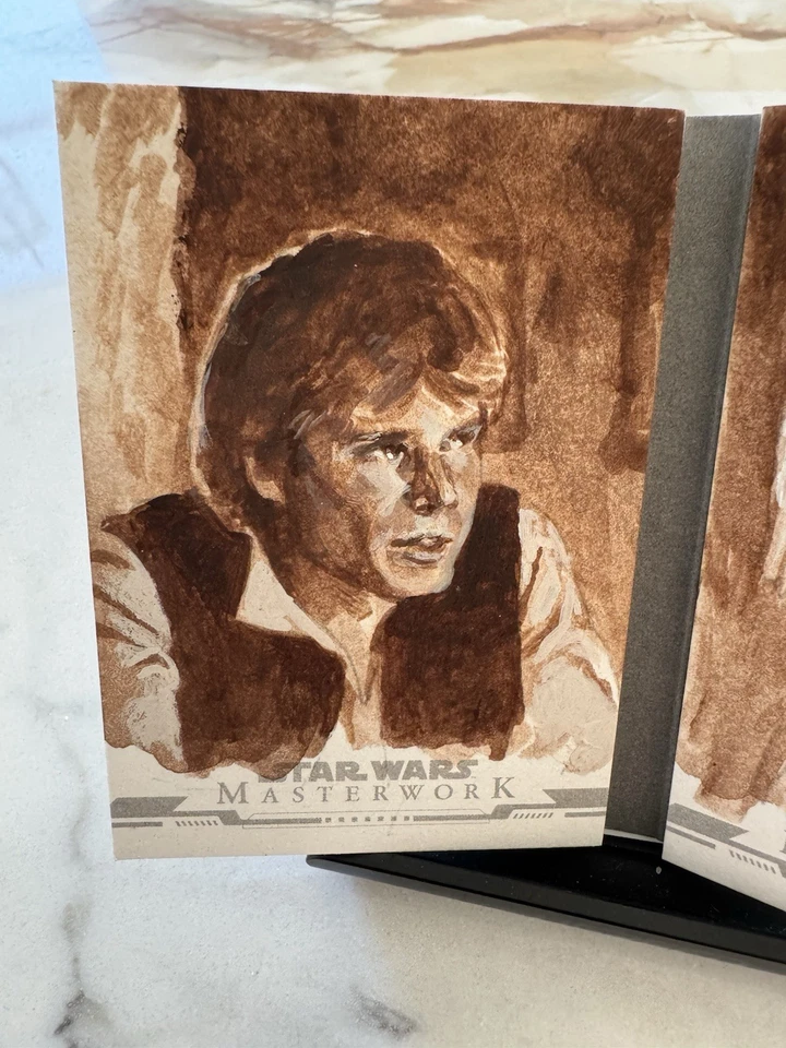 2024 Topps Star Wars Masterwork | Han Solo & Chewbacca Sketch Book Card 1/1 - Image 2 of 4