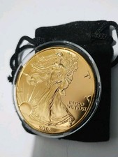 American Eagle 2006 Liberty Dollar999 Fine Silver Coin Bullion 1oz Gold Guilded 