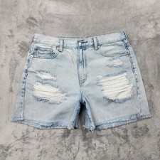 American Eagle Shorts Womens 6 Blue Distressed Denim Cutoff Frayed Hem Casual