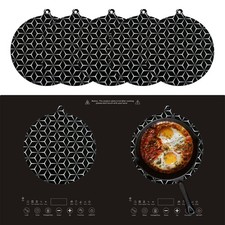 Induction Hob Protectors Cover Mat Anti-Slip Silicone Heat Insulated 5 Pcs