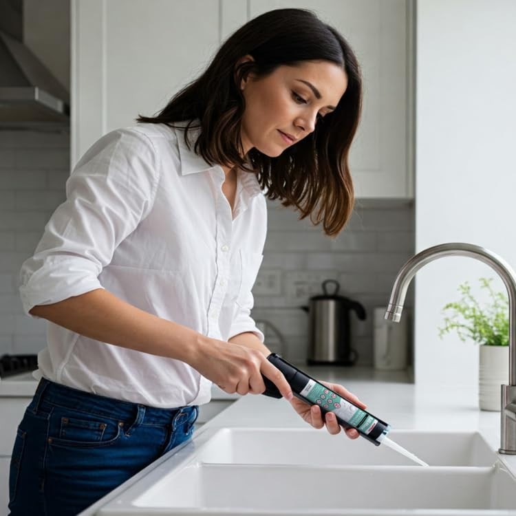 Silicone Caulk Waterproof Sealant Clear Bathroom Kitchen 12 Pack