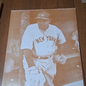 Sepia Portrait Photograph of New York Yankees Baseball Player on Paper, 1pc