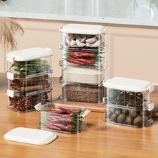 Stackable Spice Storage Box, Multi-Layer Sealed Food Organizer for Kitchen
