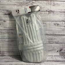 NOB SG Shield White Cricket Batting Legguards Protective Padding Junior X-Small