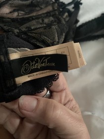 DITA VON TEESE Black Lingerie Set NWT Medium Thong 34C Coquette Underwire Bra