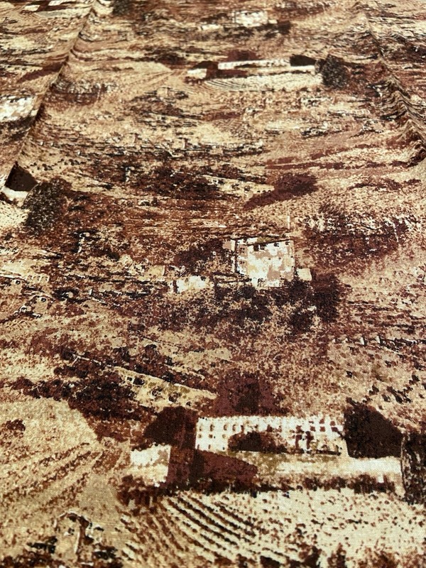 Vintage 2 Yards “Wine Country” Print Cotton Fabric By Cloud Nine Vineyards