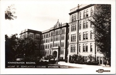 RPPC Mount St. Scholastica College, Atchison, Kansas- c1940s Photo Postcard