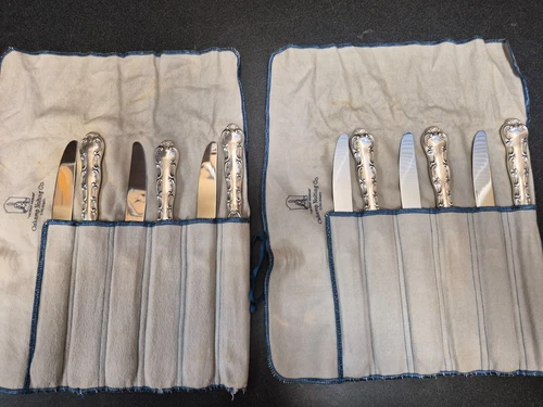 Gorham Sterling Silver ‘Strasbourg’ Pattern 9 3/8” Dinner Knives (12) no monogrm