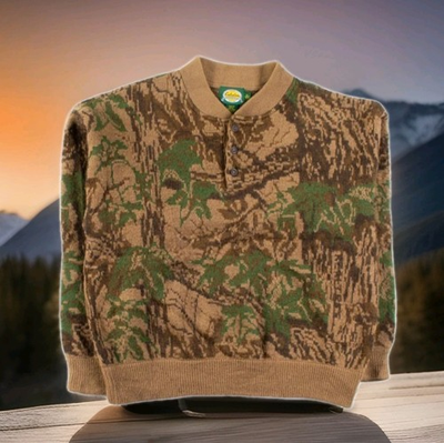 #ad #ad CABELAS Wool Camo Windshear Sweater Mens XL X Large Realtree WindStopper Hunting $99.99