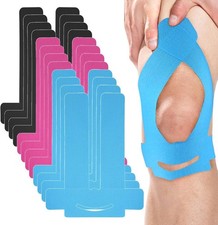 24PCS Precut Kinesiology Tape for Knees Elastic Strong Adhesive Athletic Tape
