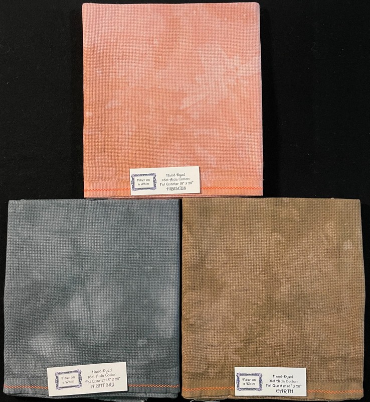 3x XStitch FABRIC: FIBER ON A WHIM Night+mor  16,18ct Zweigart Aida Fat Qtr-WA70