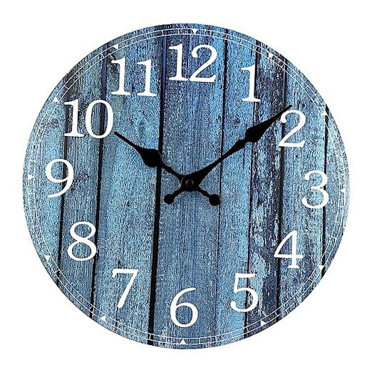 Wall Clock, 12'' Frameless Wooden Wall Clocks with Silent Quartz Movement,-image
