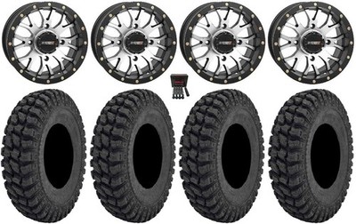 System 3 ST-3 14'' Wheels Machined 28'' Warrior AT Tires Suzuki KingQuad