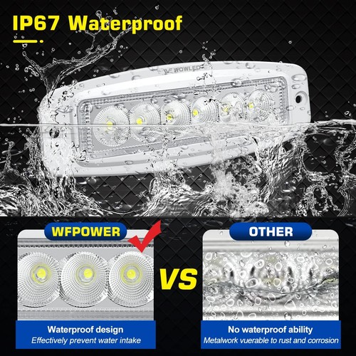 Flush Mount Boat LED Light Spreader, 2 Pack 7.3 Inch Marine Spotlights, Deck ... - Picture 4 of 7