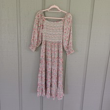 LoveShackFancy X Liberty Minnie Floral Midi Dress Size P Feminine Tiered Smocked
