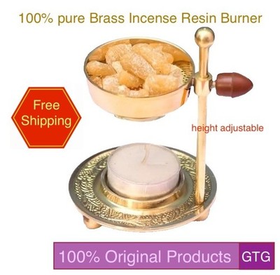 Brass Dhoop Dhuni Burner Incense Resin Burner Sambrani Dhoop For Home & Temple