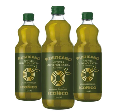 ICONICO RUSTICANO UNGEFILTERT Natives Olivenöl EXTRA aus Apulien - 3x1 Liter