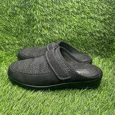 OrthoFeet Louise 736 Womens 7 D Wide Mule Black Mesh Orthopedic Slipper Clog
